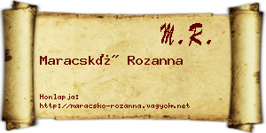 Maracskó Rozanna névjegykártya
